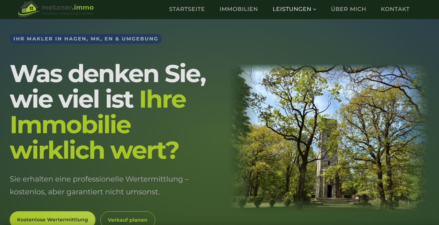 Immobilienmakler-Website — metzner.immo